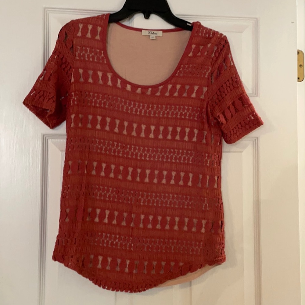 Anthropologie lace elevated t shirt